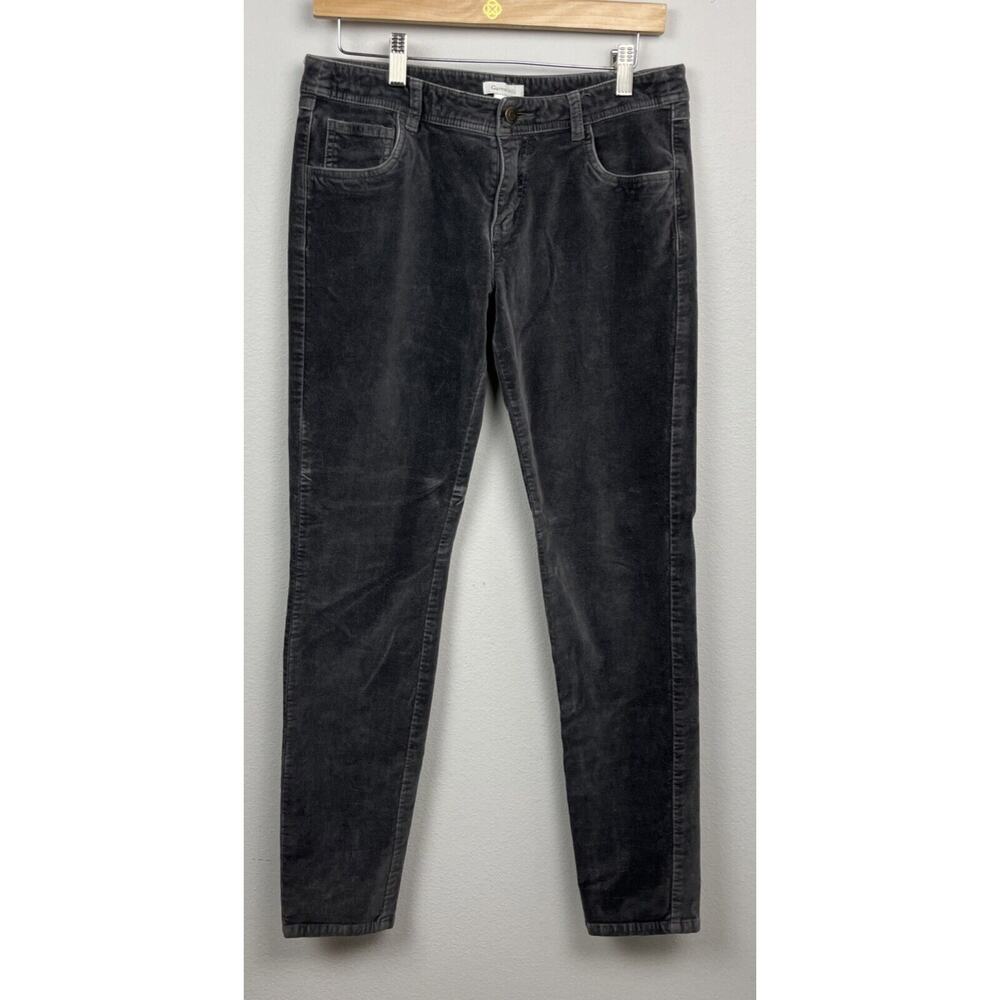 Garnet Hill Women's Velvet 5 Pocket Pants Size 6 Granite Stretch Skinny